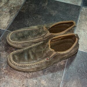 Twisted X Olive Brown Slip-On Loafers